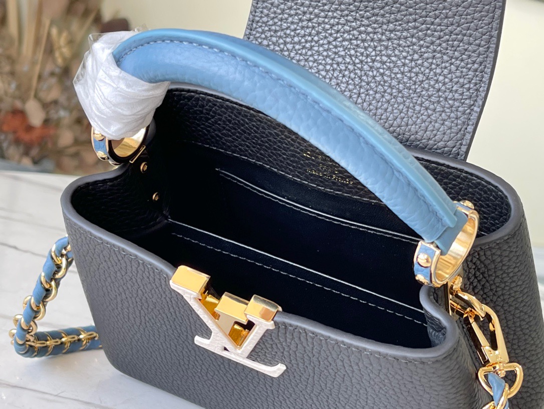 Louis Vuitton Capucines Mini Handbag in Black&Blue - Image 9