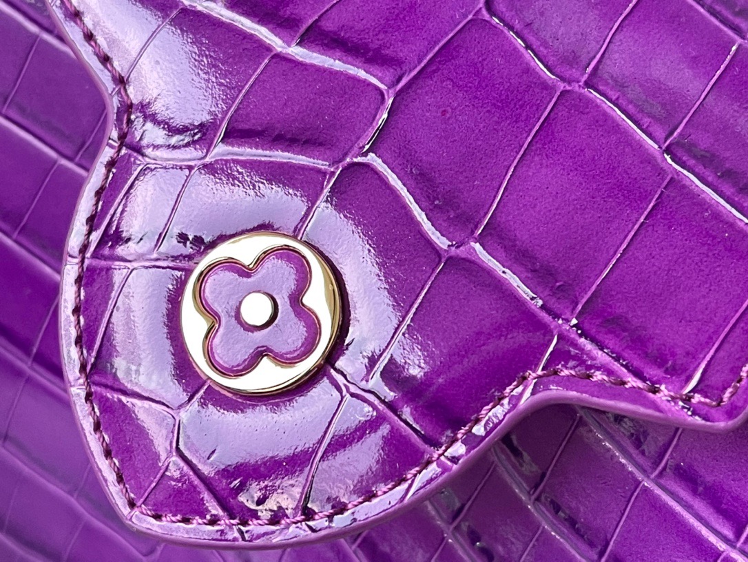 Louis Vuitton Capucines Mini Handbag in Purple Crocodile - Image 8