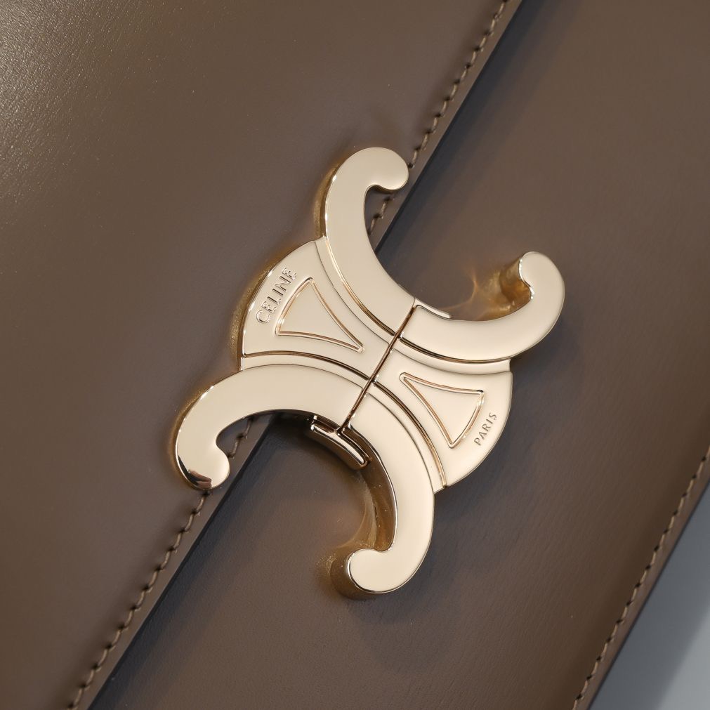 Celine Arc de Triomphe Shoulder Bag in Dark Brown Sheepskin - Image 10