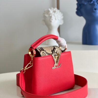 Louis Vuitton Capucines Mini Handbag in Red&Snake
