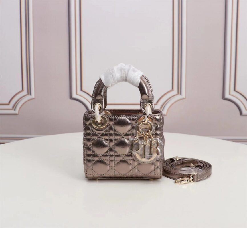 Mini Lady Dior Bag in Ancient Gold