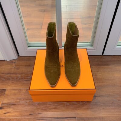 Hermes Brown Ankle Boots