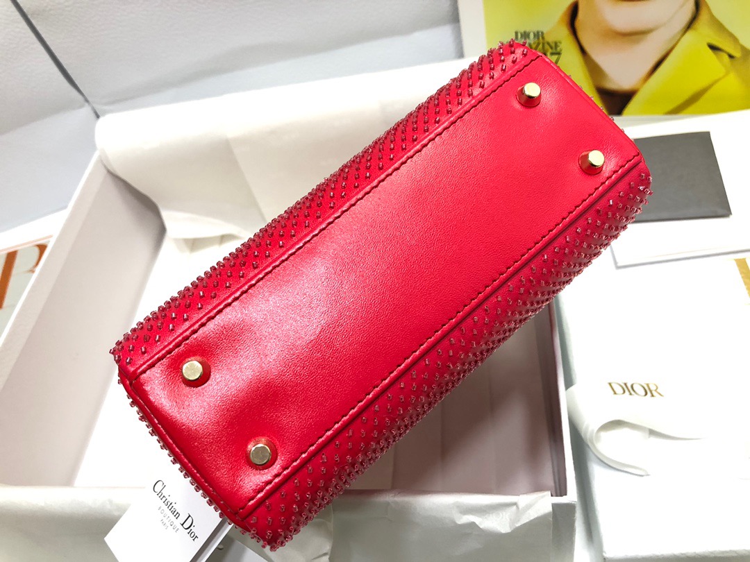 Lady Dior Mini Bag in Gradient Red - Image 6