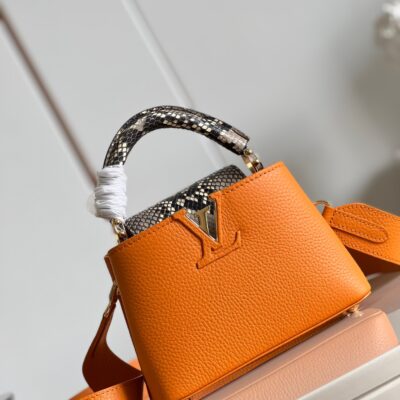 Louis Vuitton Capucines Mini Handbag in Gold Color