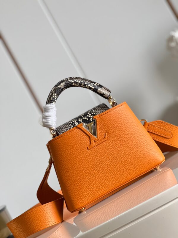 Louis Vuitton Capucines Mini Handbag in Gold Color