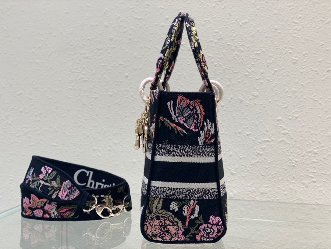 Lady D-Lite Bag with Jardin Botanique Embroidery - Image 7