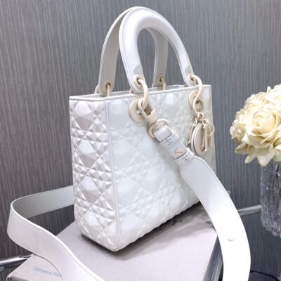 Lady Dior Small Bag in White