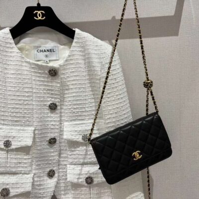 Chanel WOC Fortune Bag in Black Lambskin