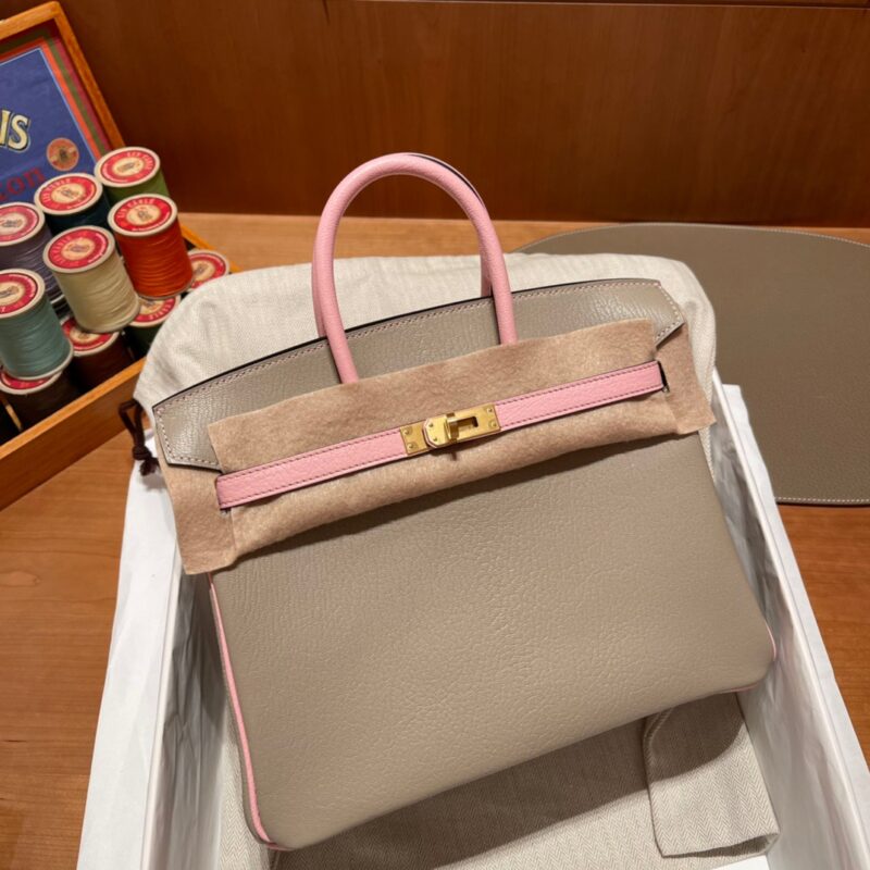 Birkin So 25 Mysore Goatskin Turtle Dove Grey&Rose Sakura