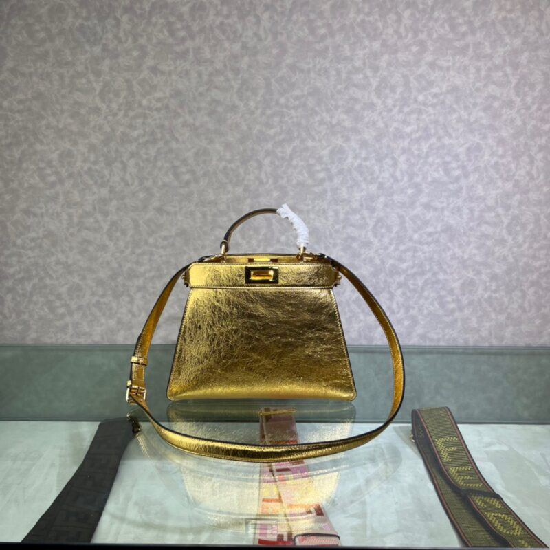 Fendi Peekaboo ISeeU Small Bag in Gold-tone
