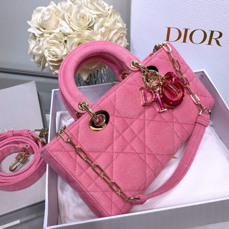Dior Lady D-joy Bag in Pink Denim