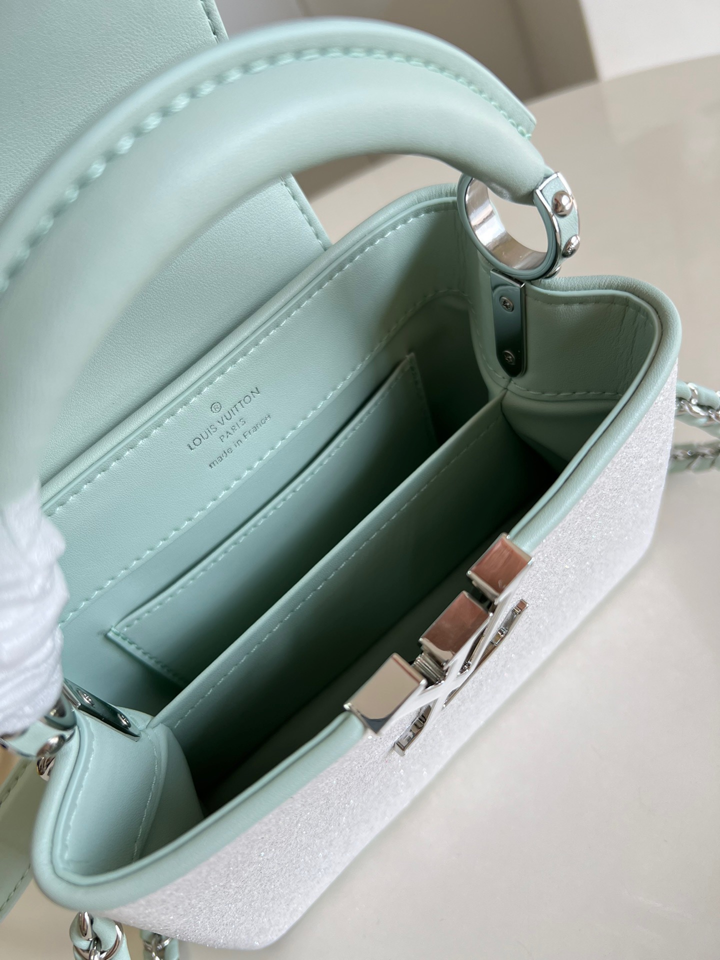 Louis Vuitton Capucines Mini Handbag in Starry Sky Crystal - Image 9