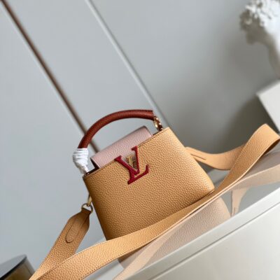 Louis Vuitton Capucines Mini Handbag in Yellow&Brown