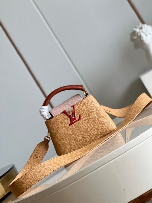 Louis Vuitton Capucines Mini Handbag in Yellow&Brown
