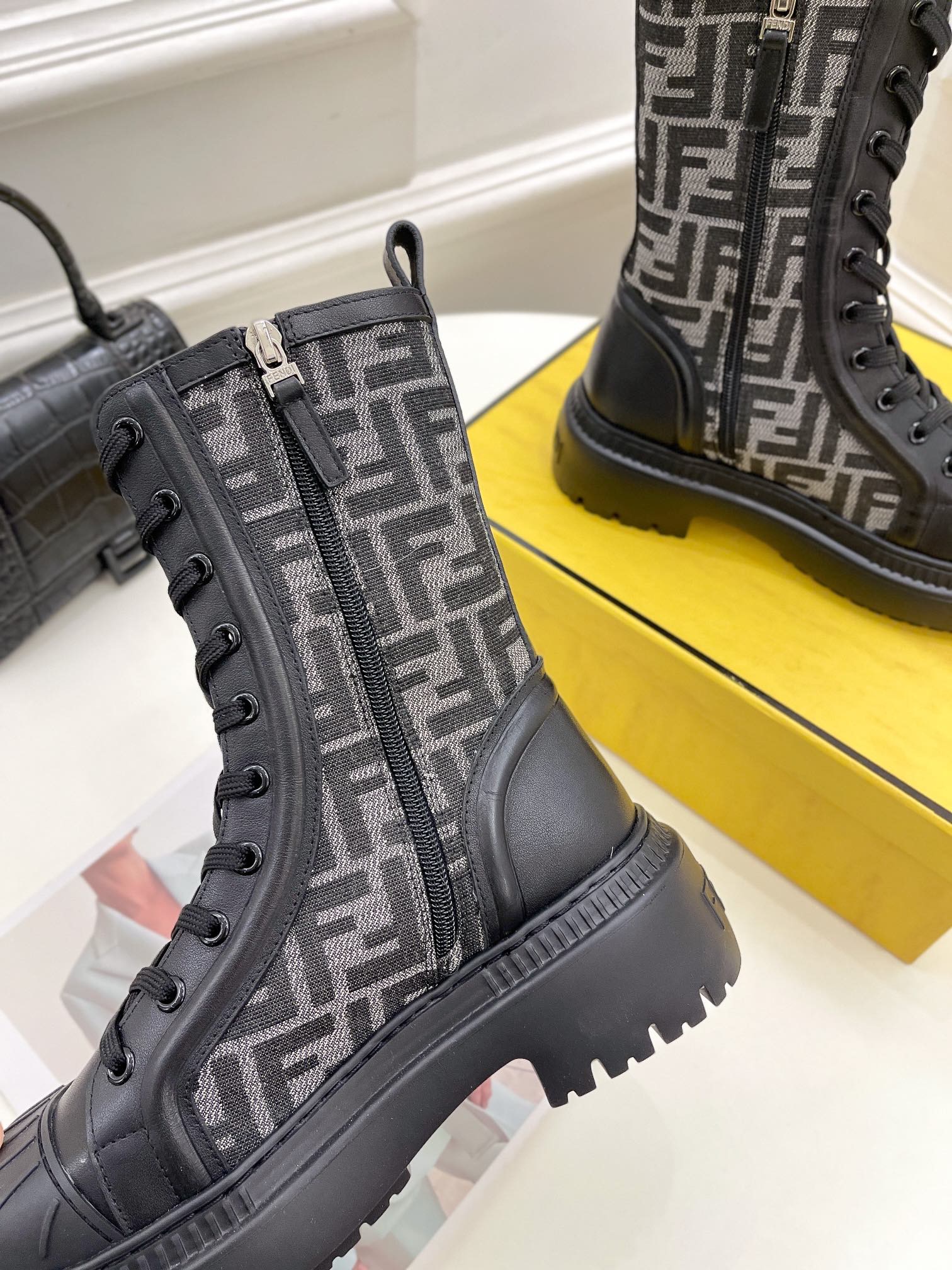 Fendi Lace-up Ankle Boots - Image 9