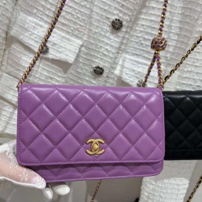Chanel WOC Fortune Bag in Purple Lambskin