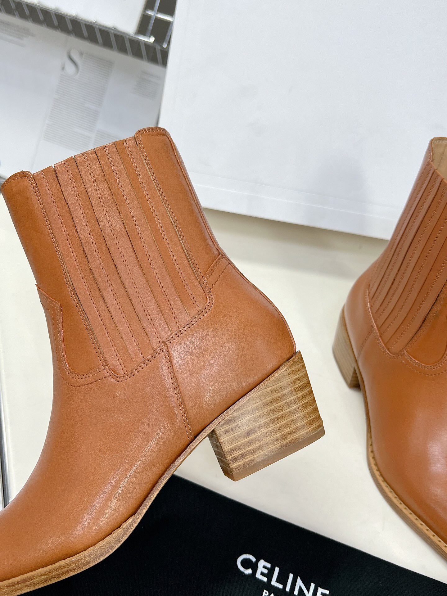 Celine Leather Ankle Boots - Image 10