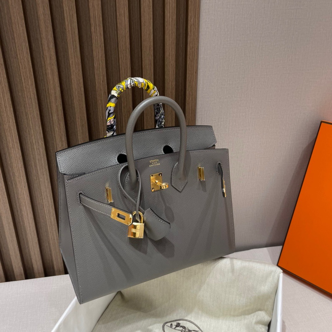 fb638e_f54dd96d5309455e83cc558aaafebecfmv2.jpg Birkin Sellier 25 Epsom Cumulonimbus Grey - Image 1