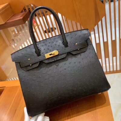 Birkin 30 Ostrich Black