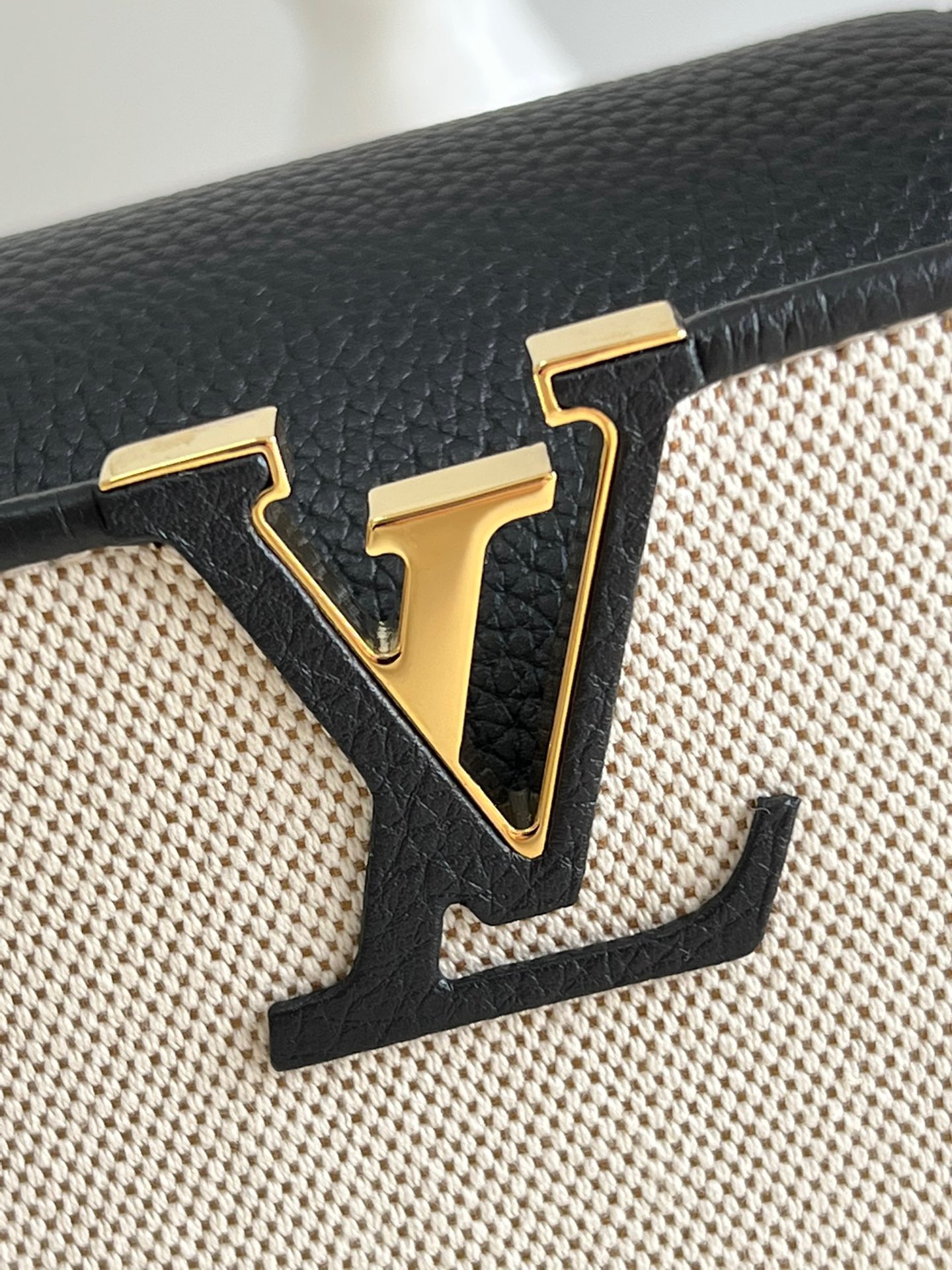Louis Vuitton Capucines Mini Handbag in Black Canvas Embroidery - Image 7