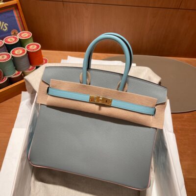 Birkin So 25 Epsom Glacier Blue&Blue Atoll