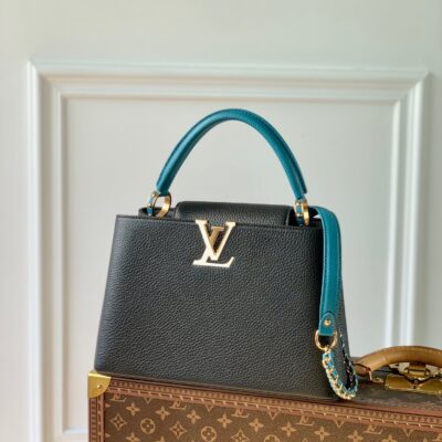 Louis Vuitton Capucines BB Medium Handbag in Black&Blue