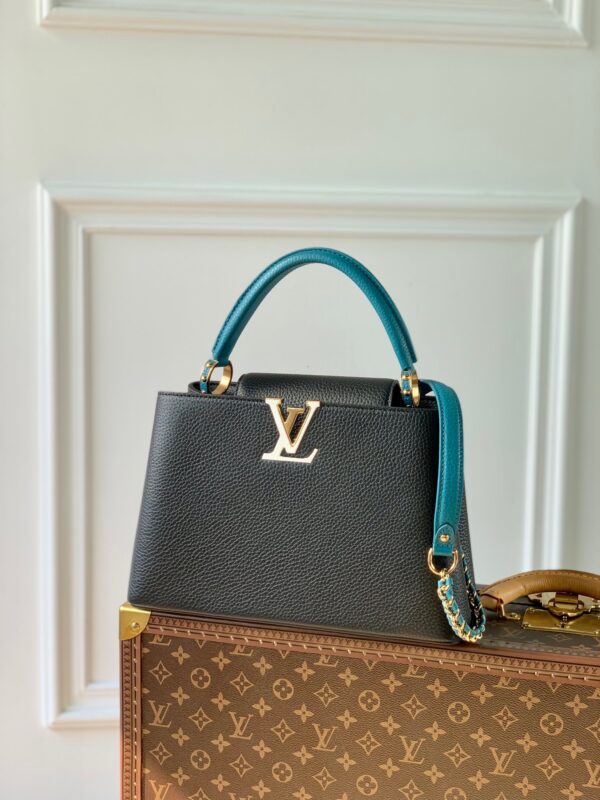 Louis Vuitton Capucines BB Medium Handbag in Black&Blue