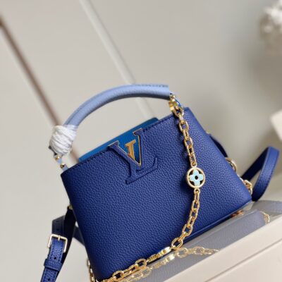 Louis Vuitton Capucines Mini Handbag in Blue