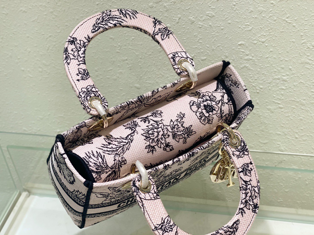 Lady D-Lite Bag with Jardin Botanique Embroidery - Image 9