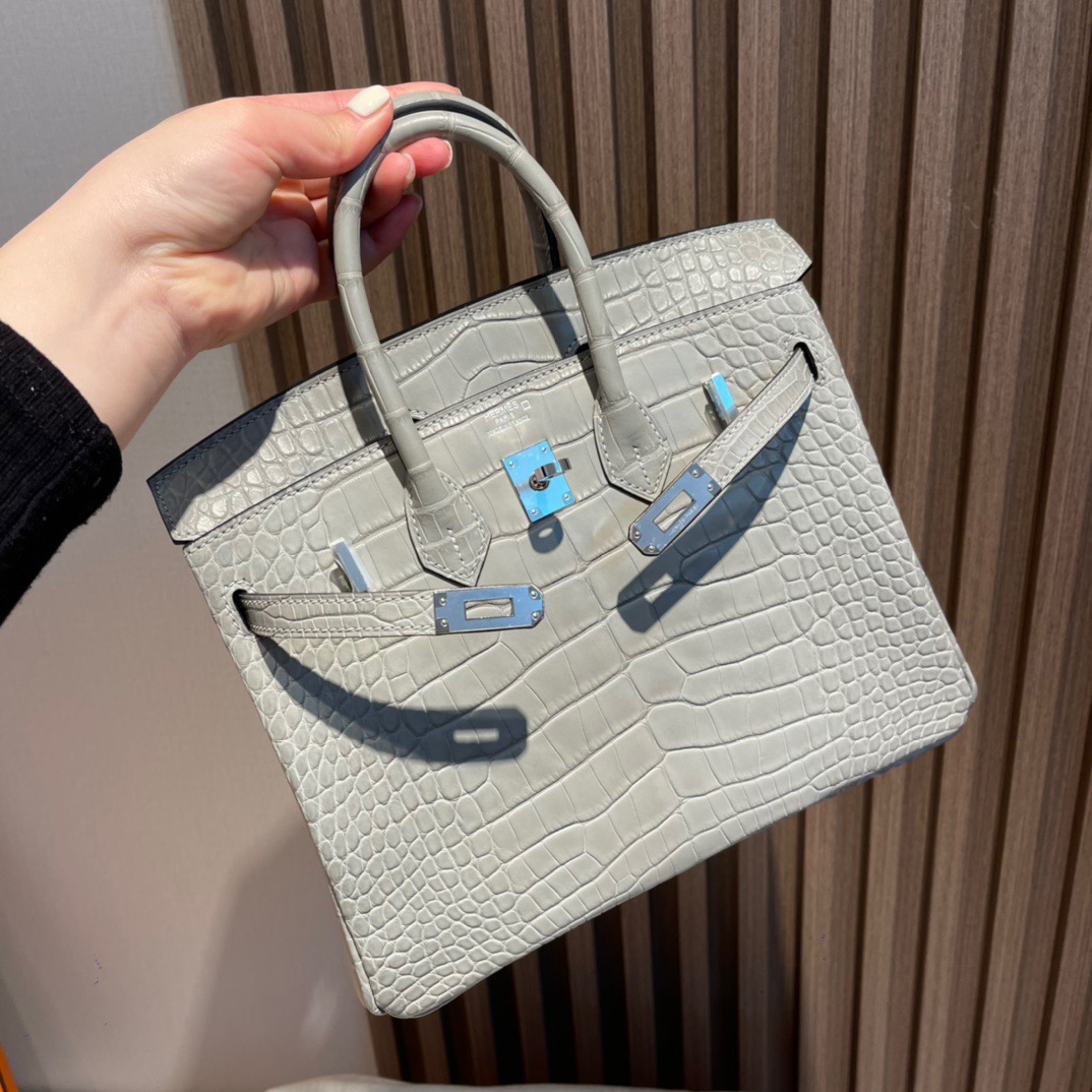 fb638e_fa7a1d07baea496d9d59bb9cdd1468d7mv2.jpg Birkin 25 Matte Alligator Gris Perle - Image 1