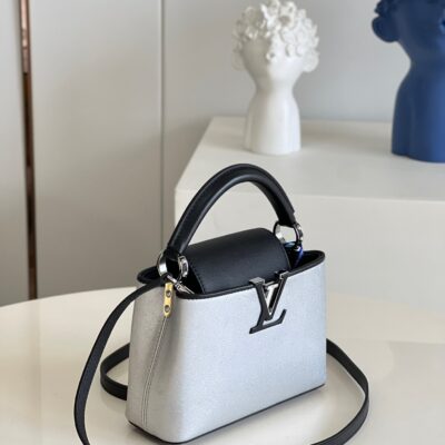 Louis Vuitton Capucines Mini Handbag in Diamond Silver