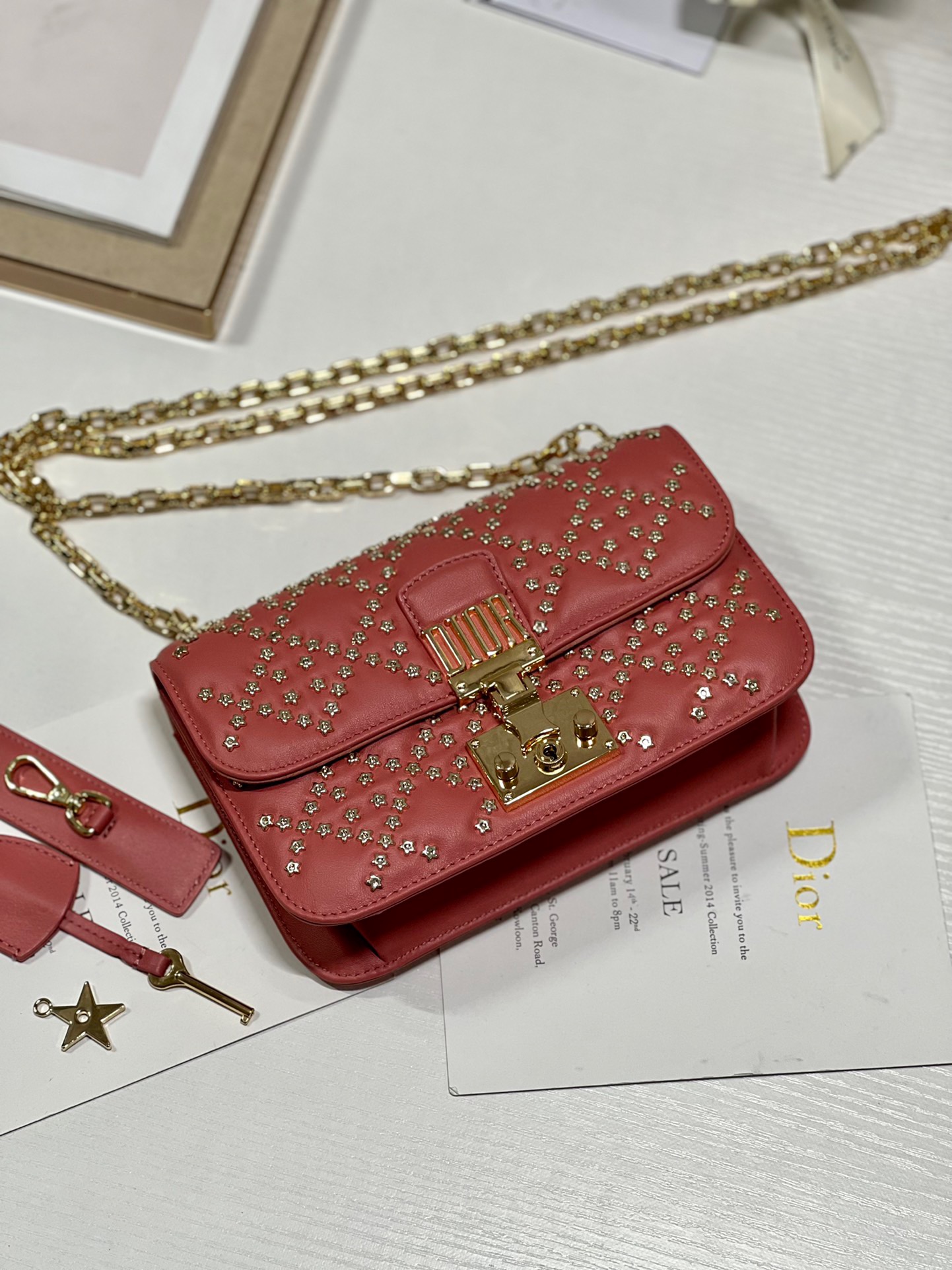 Dior Lucky Star Handbag in Red - Image 10