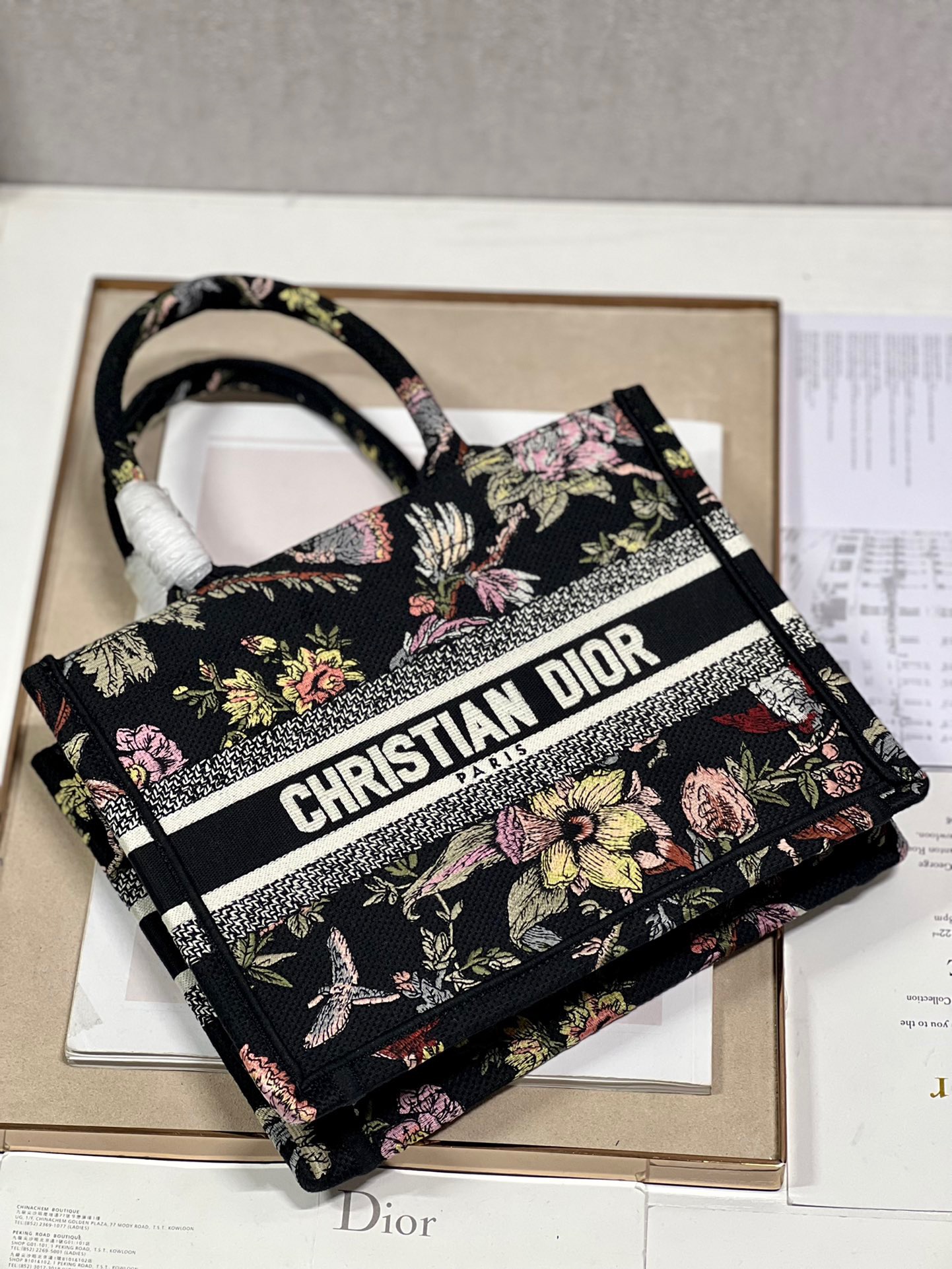 Dior Mini Book Tote Bag in Black - Image 13