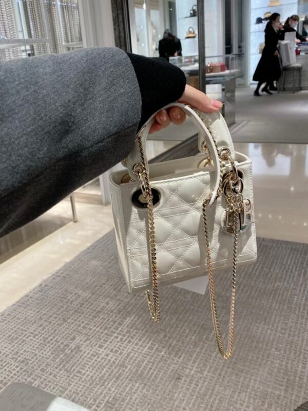 Lady Dior Mini 17 White Gold