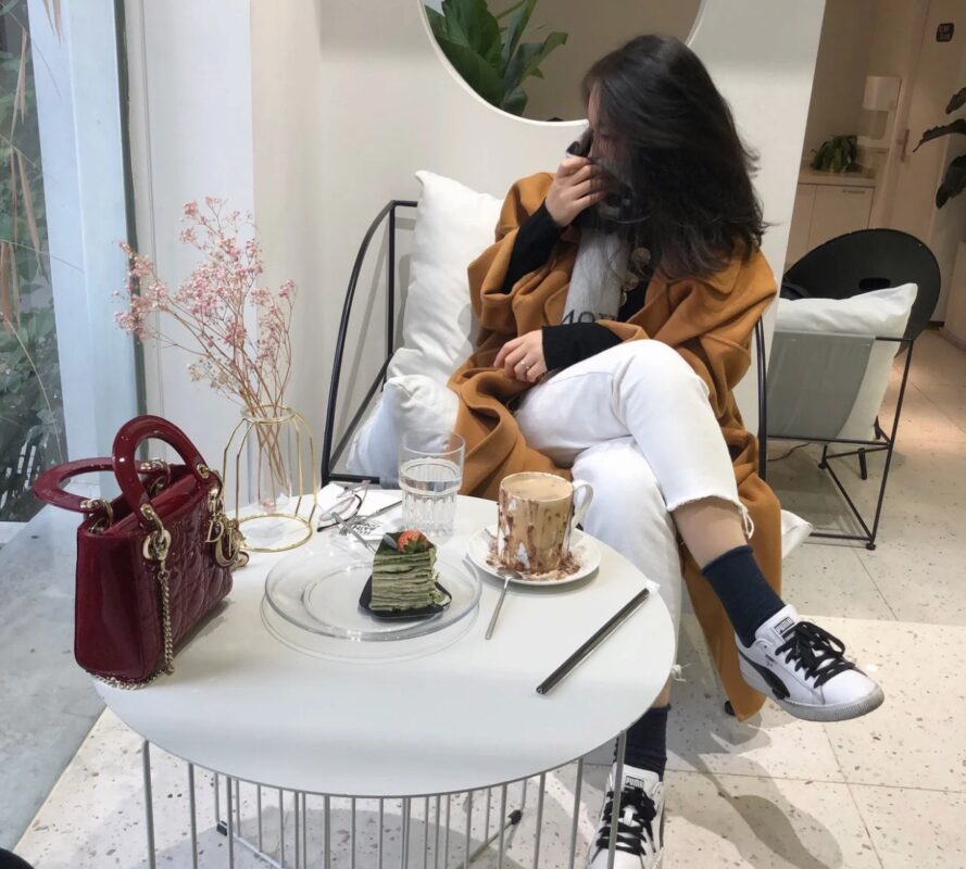 Lady Dior Medium Wine Red