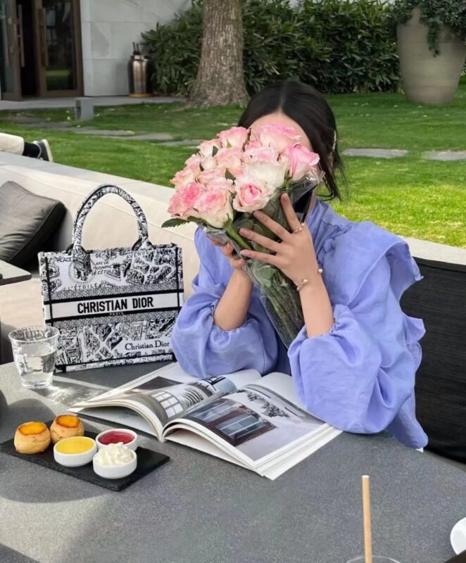 Dior Small Tote 26 Paris Map White