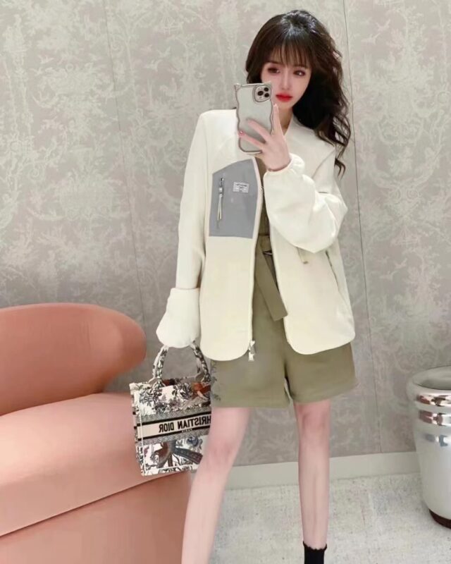 Dior Small Tote 26 Winter Garden White