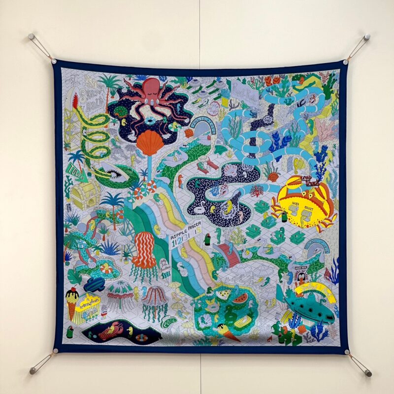 Hermes Water Amusement Park Scarf