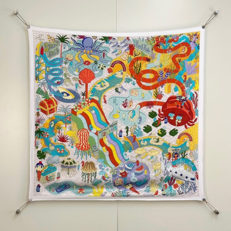 Hermes Water Amusement Park Scarf