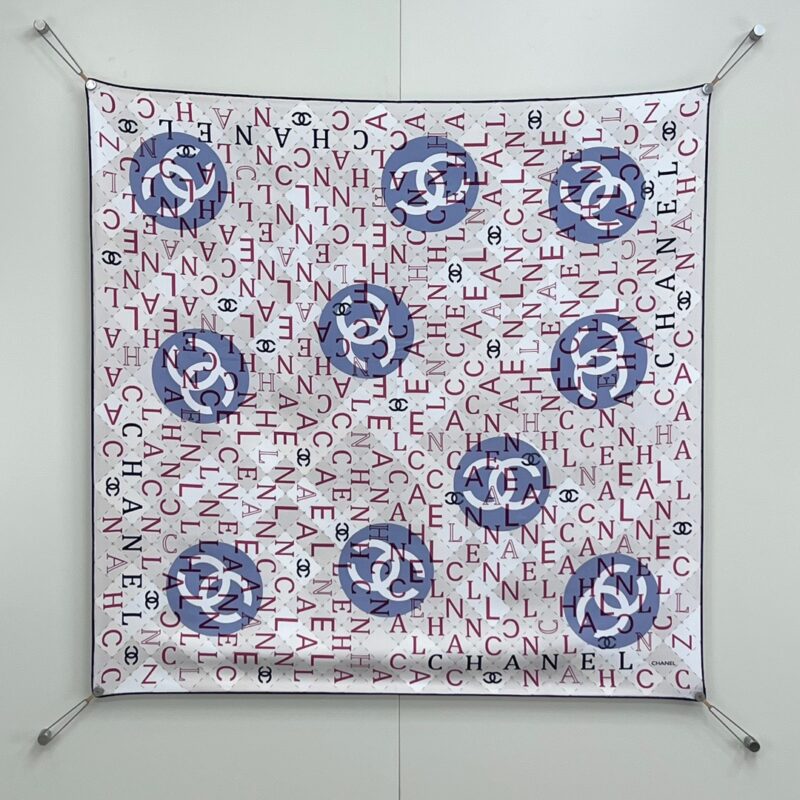 Chanel 2024 Small Square Scarf 90x90cm 100% Silk