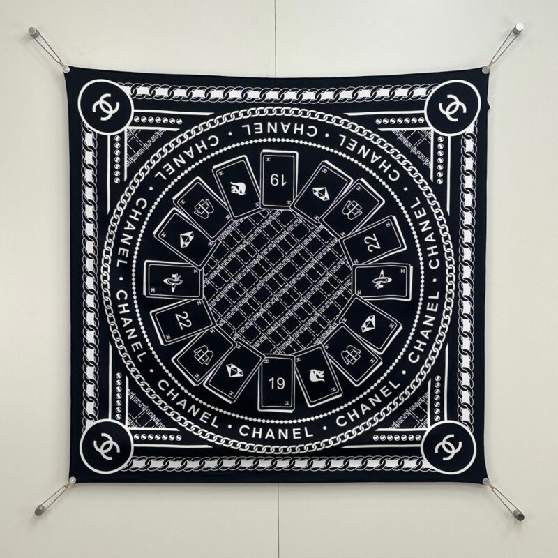 Chanel 2024 Small Square Scarf 90x90cm 100% Silk
