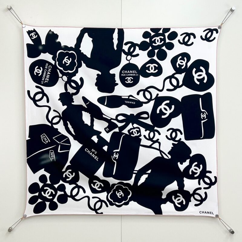 Chanel 2024 Small Square Scarf 90x90cm 100% Silk