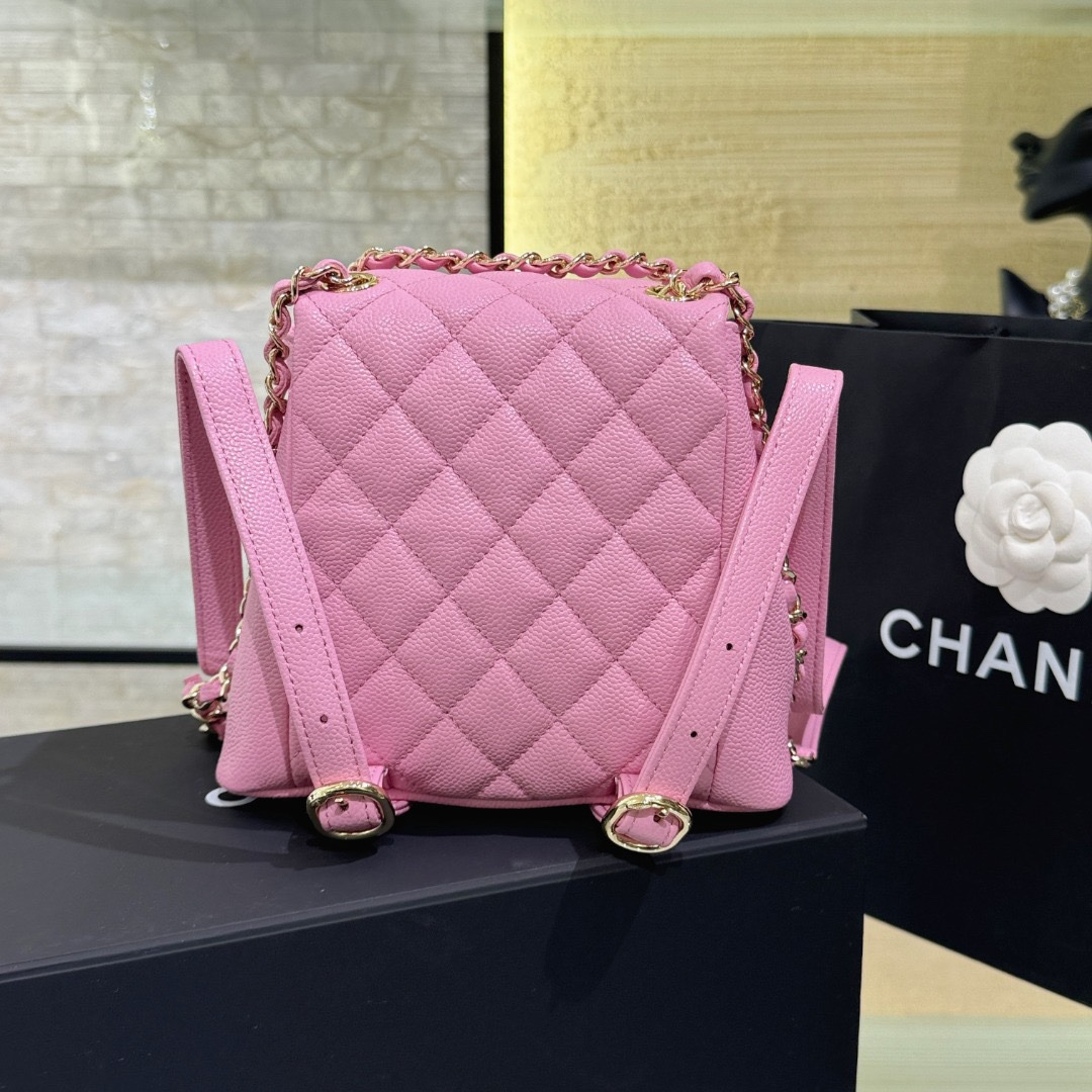 Chanel 23P Small Backpack Pink - Image 2