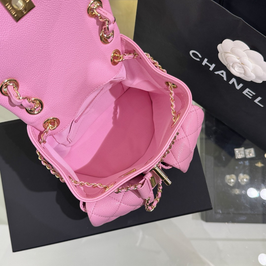 Chanel 23P Small Backpack Pink - Image 12