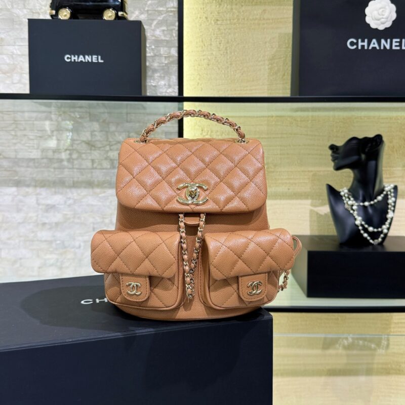 Chanel 23P Large Backpack Caramel