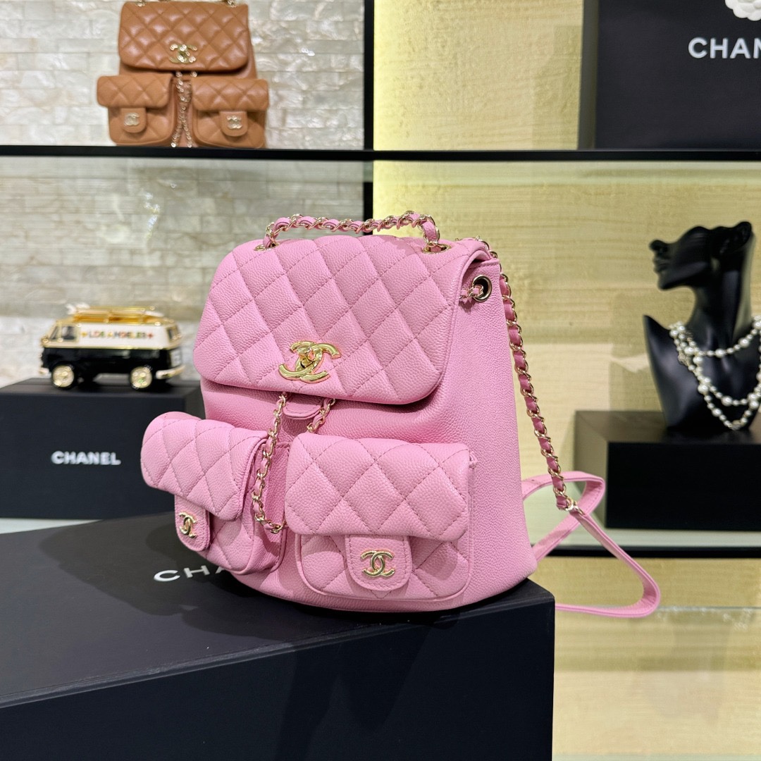 Chanel 23P Large Backpack Pink - Image 3