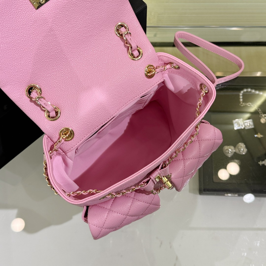 Chanel 23P Large Backpack Pink - Image 12