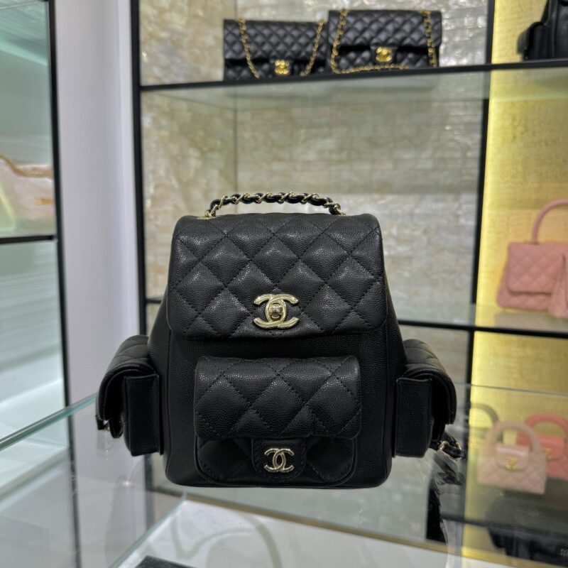 Chanel 23k Small Black Backpack