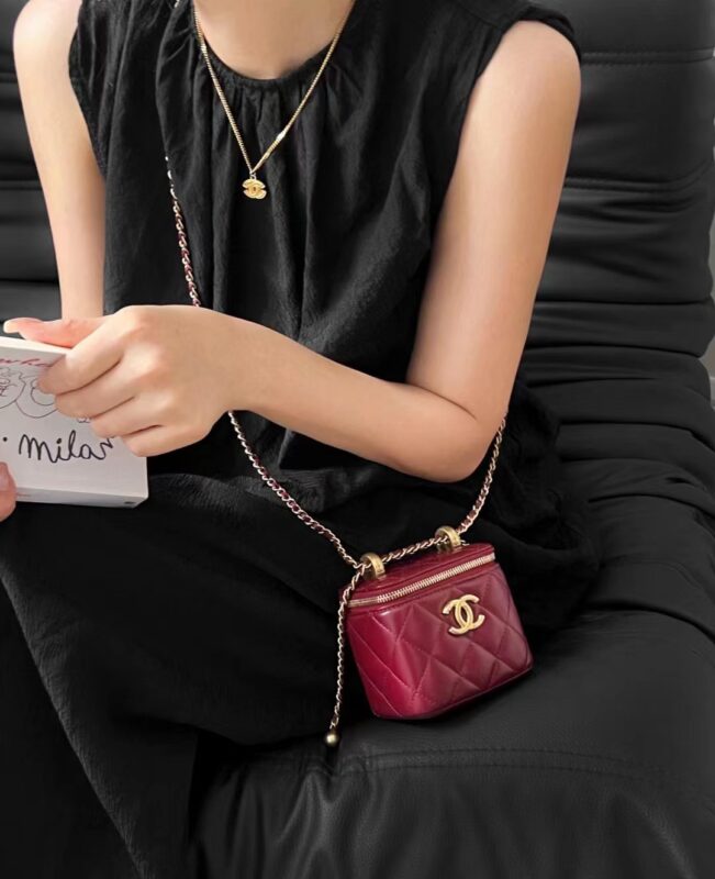 Chanel Double Gold Ball Small Box Bag