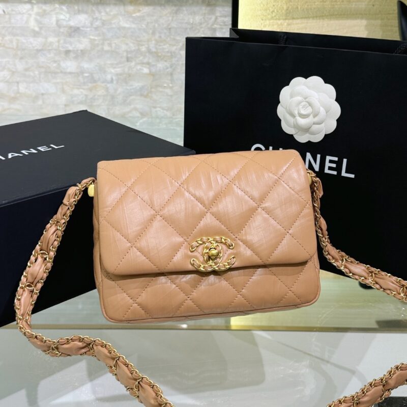 Chanel 23k Flap Bag with Wide Shoulder Strap